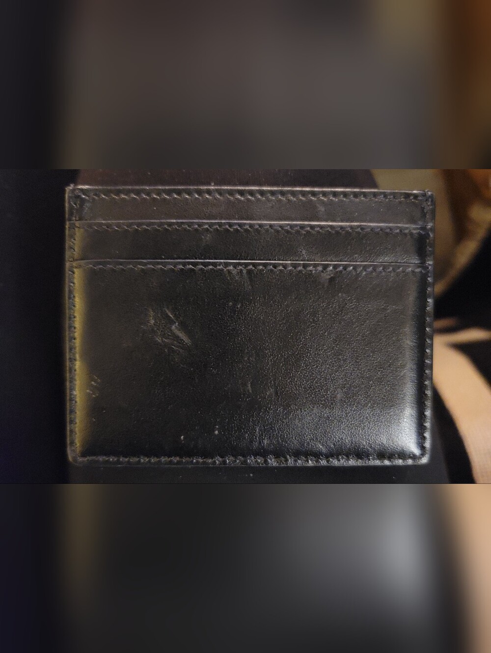 Saint Laurent Studded Black Leather Card Holder - Picture 5 of 5